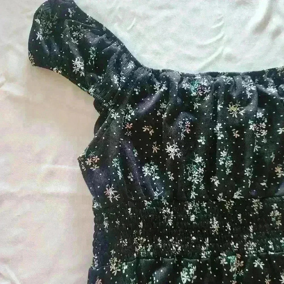 Womens, large, Vanilla Star, short, black, floral, stretchy dress - Picture 4 of 13